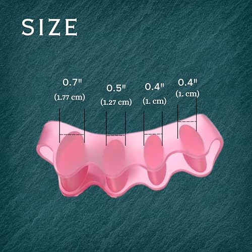 Image of Wonder Care Silicone Toe Separator For Feet Gel Pads Big Toe Corrector Bunion Straightener Yoga Stretcher Hammer Bunion [Pink,Pair of 3-6 Pieces]