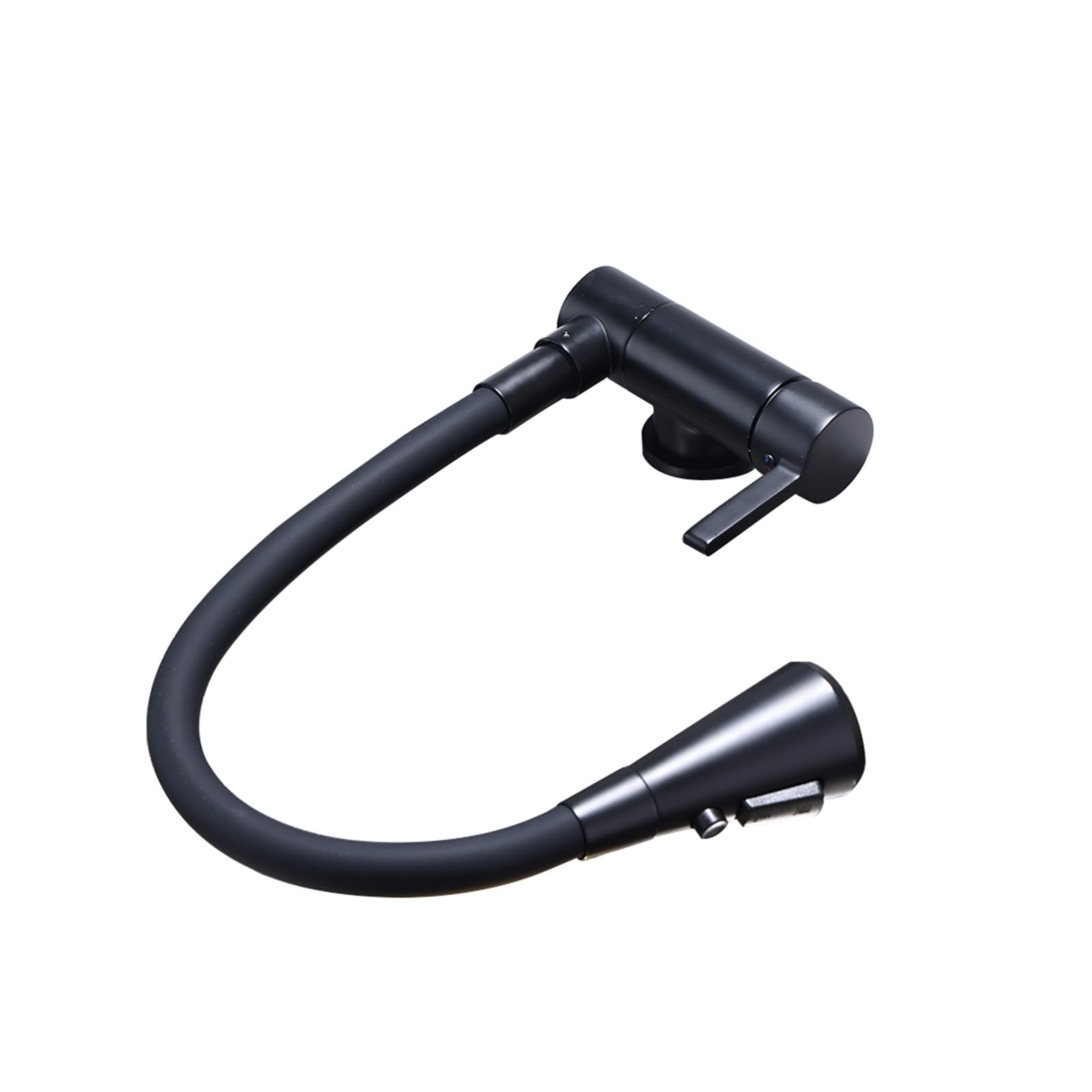 Grifo Abatible Grifo Cocina Flexible Negro Grifo Cocina Abatible Bajo Ventana Grifo Monomando Cocina, Mezclador de Fregadero con Caño Flexible Negro