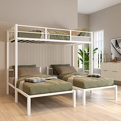 Triple Bunk Beds,Tmosi 3 Twin Bunk Beds for Kids Teens Boys Grils,Metal