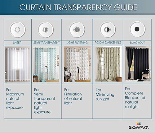 Image of Swayam 100% Blackout Polyester Long Door Curtain for Living Room & Bedroom | 9 Feet | Room Darkening Curtain with Eyelets | Pack of 2 | Solid Design - Brown