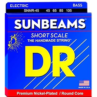 DR Strings SUNBEAMS SHORT SCALE 45-105 Jeu de Cordes pour Guitare Basse - Les Beatles, Paul McCartney, John Lennon, RIngo Starr, George Harrison