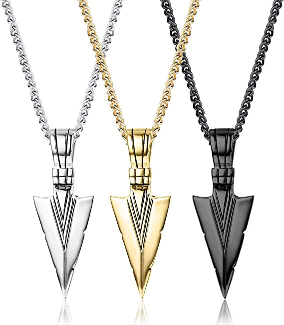 MIAMI Pendant for Men combo Arrow Black Silver gold chain for men Mens boyfriend gents locket Necklace for men Boy girls Women Stainless Steel 3 neck chain lockets mens chains fashion Long Stylish M28 (B0CNGY5ZN9) Amazon Price History, Amazon Price Tracker