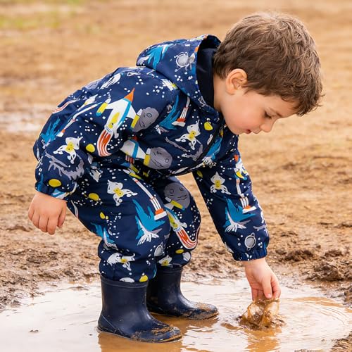 Image of LZH Toddler Boys Girls Raincoat Waterproof Hooded Rain Jacket Pants Suit
