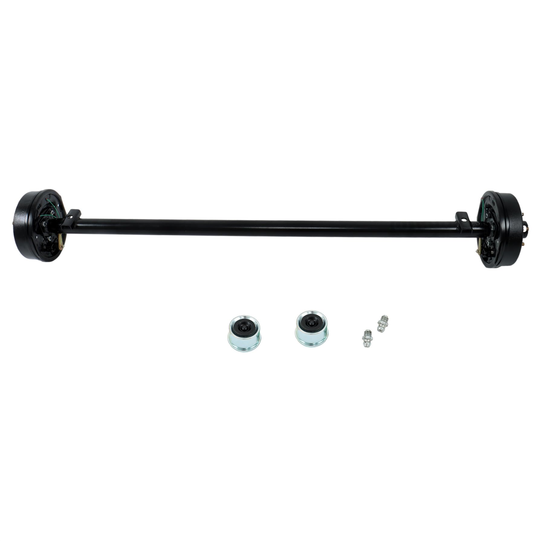 GXYWADY 3500lbs Trailer Axle Electric Brake 5 Lug 4.5 Inch Trailer Axle 73 Inch Hub Face 58 Inch Spring Center