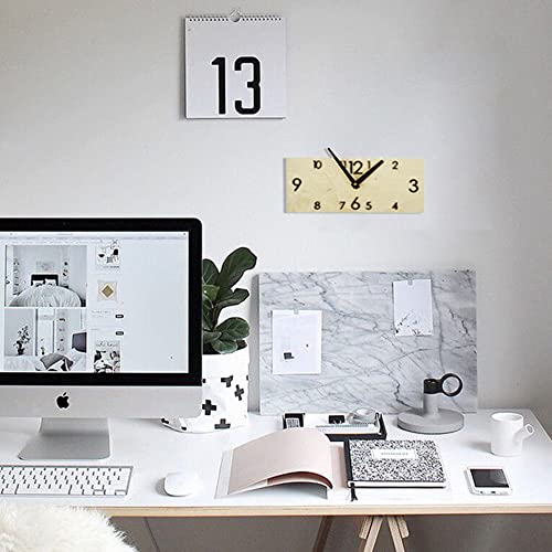Wooden Wall Clock Silent Non-Ticking Frameless Rectangle Art Wall Clocks Farmhouse Wall Décor Handmade Clocks Decorative For Home Living Room Kitchen Office Battery Operated #TOP4