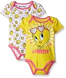 Warner Brothers Baby Girls' Tweety Bird Soft 2 Pack Bodysuit