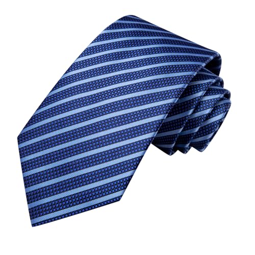Image of Hi-Tie Men Ties Sets Silk Stripe Paisley Necktie Pocket Square Cufflinks for Business Wedding