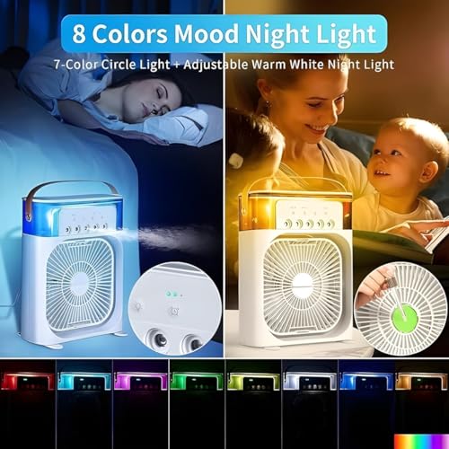 Image of USB Rechargeable Mini Air Cooler - Portable Water Cooling Fan for Home, Office, and Travel inch