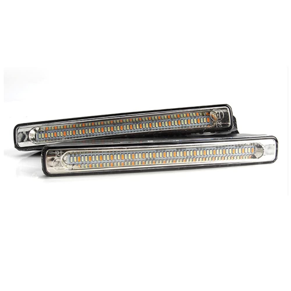 AIVYNA 2 Uds De Luces LED De Circulación Diurna DRL para Coche Luz De Señal De Giro Amarilla con Flujo Secuencial Blanco Luz Antiniebla Azul Luz De Conducción De 12V