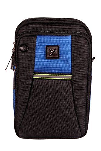 Image of Men's Nylon Traveler Sling or Mobile Pouch, Attach to The Waist Belt with 3 Zips and 3 Internal Pockets, Mini Carabiner