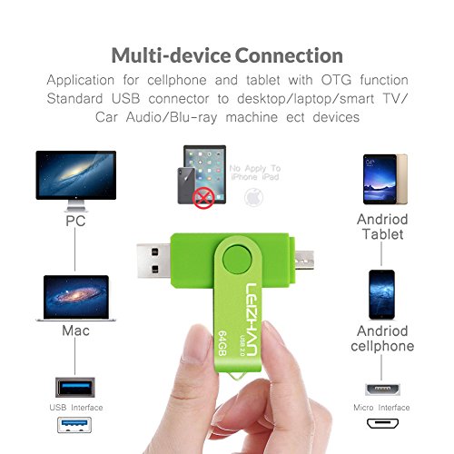 Image of LEIZHAN 32GB OTG USB Flash Drive Green USB 2.0 Pen Drive Gift Suitable for Samsung Galaxy S7,S7Edge,S6,S6 Edge