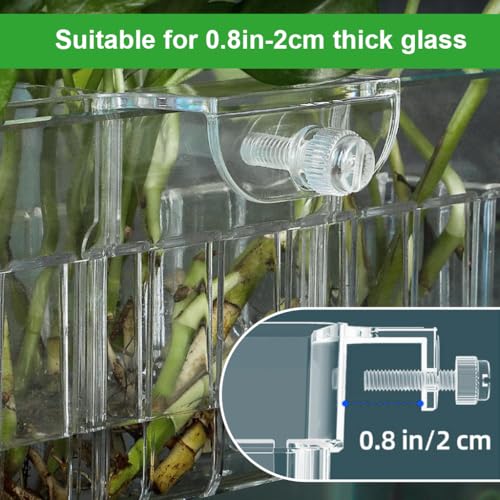 Image of Qpets Acrylic Hydroponic Basket, Hanging Plant Holder for Aquarium 18x6x8cm | Decorative Root Pot for Water Plants, Space-Saving Hanging Design, Ideal for Aquarium & Home Decor.