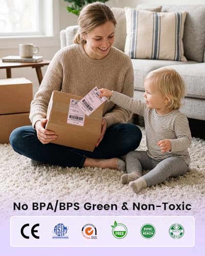 Image of Phomemo 241BT 4X6 Wireless Thermal Label Printers for Small Business with 250 Sheet 4x6 Thermal Labels, Label Printer for Shipping Package, Compatible with iPhone