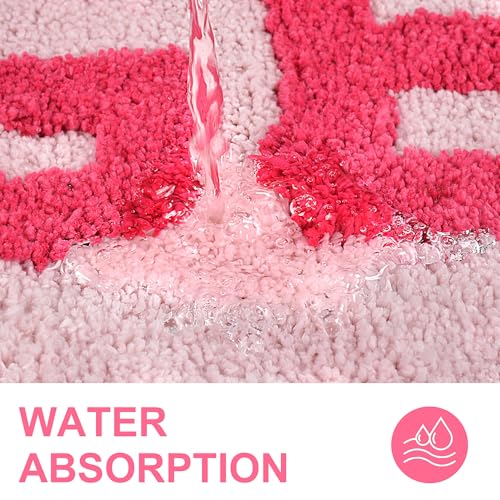 Image of Zeeinx Get Naked Bath Mat Cute Bathroom Rugs Non Slip Microfiber Bath Rugs Funny Bathroom Decor Machine Washable Pink Bath mat for Tub and Shower,16 inchx24 inch