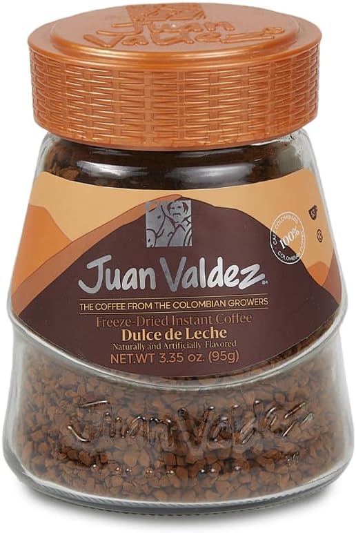 Juan Valdez Freeze Dried Coffee - Dulce de Leche Flavor |100% Colombian Arabica Beans | Sweet & Creamy 100% Colombian Coffee | Easy to Prepare | 95 gr / 3.35 oz