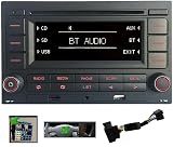 THEYAWWE Car Radio Audio Stereo RCN210 for VW Golf MK4 Passat B5 Old Polo USB MP3 AUX SD Build-in Bluetooth with CD Player + PQ Adapter with Canbus Simulator