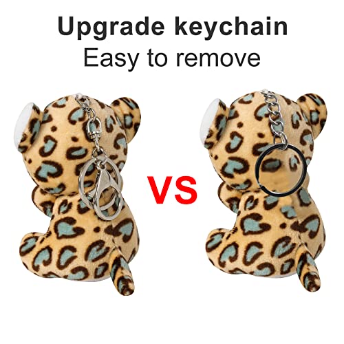 ANBOOR 5 Stück kleine Tiere gefüllt schungeltier-Plüsch-Set 12 cm süße Safari-Kuscheltiere mit Schlüsselanhänger für Party-Gefälligkeiten Ostern Deko(sitzend)