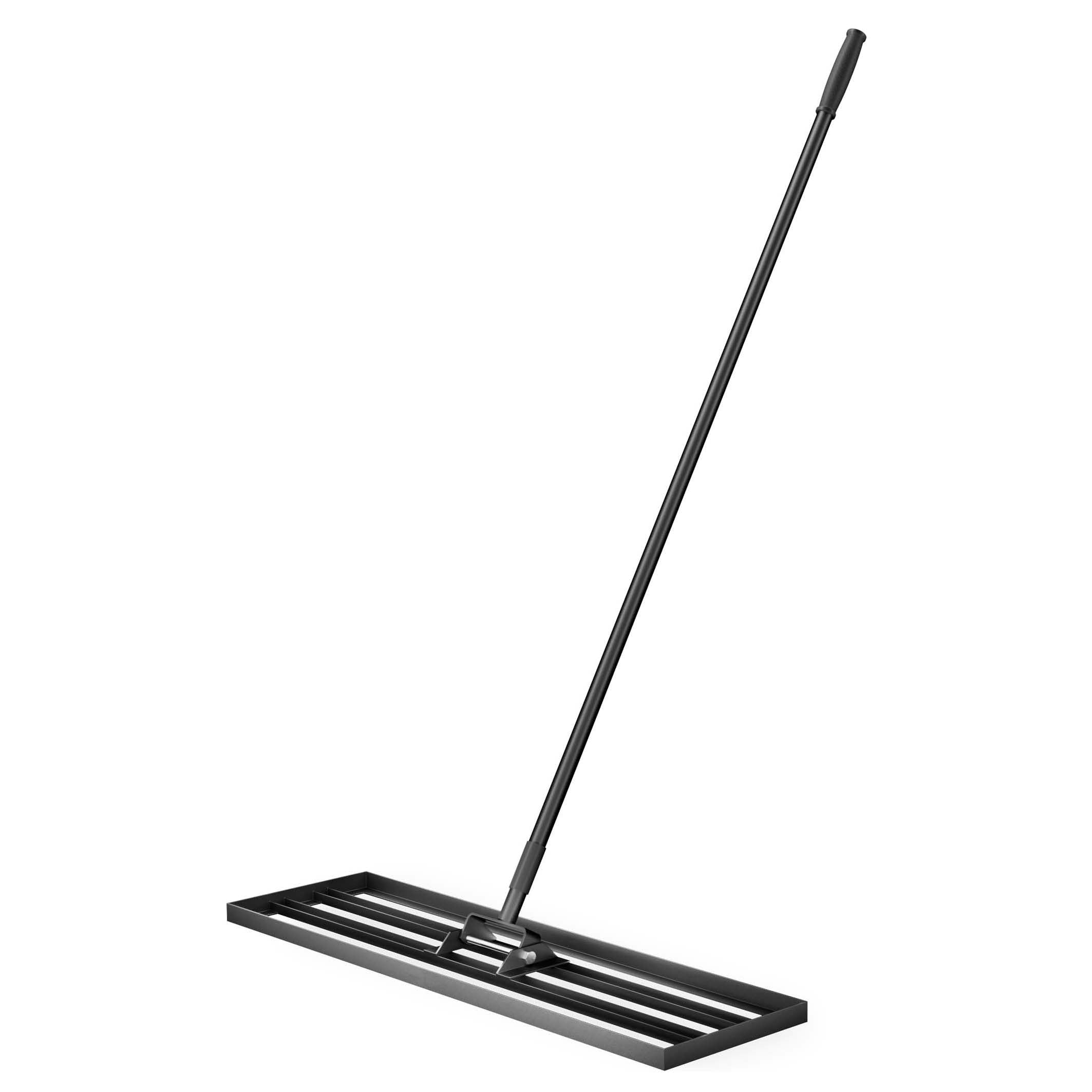 Wiltec Lawn Leveling Rake 76 x 25.4 cm Lawn Level Tool of Aluminium with 2 m Steel Handle Level Lute for Levelling Soil, Sanding Grass, Topdressing Lawn