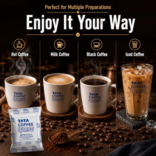 Image of Pink Delight Tata Coffee Grand| Strong Coffee| Super Saver Pack| 200 Gm Each| Pack Of 2| 400 Gm, Powder, Packet