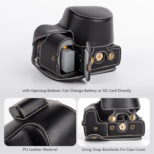 Funda de cuero PU para cámara Nikon Z50 II con correa y bolsillo miniatura 3