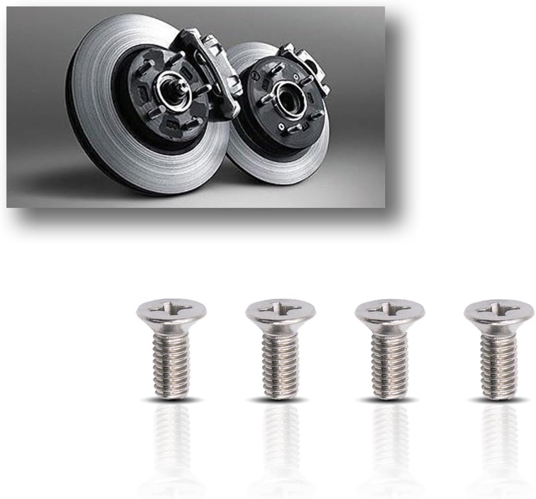 JOYCOURT 4-Pack Screw for Rotor Brake Disc Retaining, Retaining Hardware Bolts Screw Kit for Honda, Acura and Kia Models, Stainless Steel Brake Disc Rotor for Front and Rear
