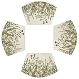 Artoid Mode Wild Flower Round Table Summer Wedge Placemats Set of 4, Seasonal Kitchen Dining Table Decoration for Indoor Party Home