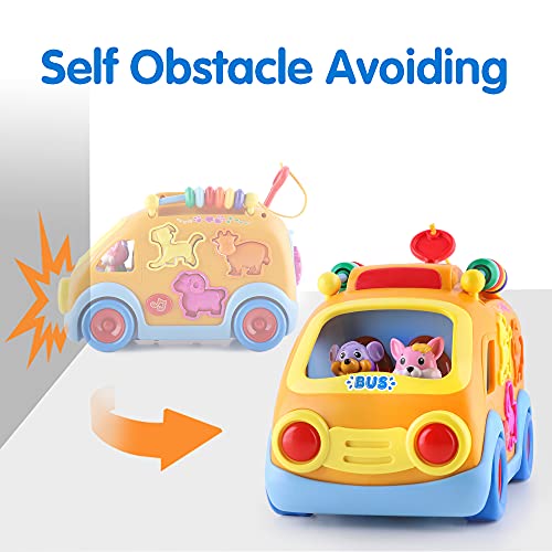Iplay, Ilearn Toddler Music Bus Toys, Baby Musical Busy Learning Toy W/ Animal Matching, Gear, Key, Infant Electronic Car W/ Light Sound, Birthday Gifts For 18 Month, 2 3 Year Old Kid Boy Girl #TOP4