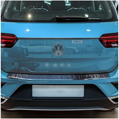 Protection De Seuil De Coffre Teileplus24 Pour VW T-Roc 2017- - Aluminium Noir, Adhésif 3M