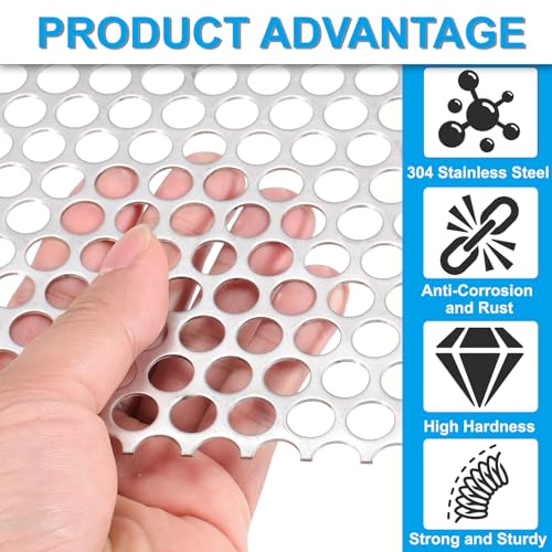 Tôle métallique perforée inox 304 pour grille de ventilation et sécurité PATIKIL 19Ga
