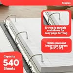 2 Inch Staples Better View Binder with D-Rings, White
