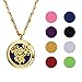 Produktbild PROSTEEL 18k vergoldet Halskette für Männer Frauen Anhänger mit Kette Hohl Rose Blume Medaillon Ätherische Öle Diffusor Floating Locket Aromatherapie Zubehör 8 bunten Pads verfügbar(Gold)