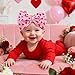YanJie 7'' Valentines Hair Bow for Baby Girls Heart Headbands Valentine Hair Accessories for Infants Pink Headband Cute Bowknot Barrettes Hearts Outfit