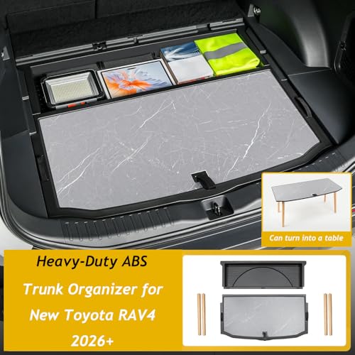 Image of For 2026 Toyota RAV4 Trunk Hidden Storage Box, SUV Insert Cargo Rear Hatch Organizer, Extra Space fits RAV4 LE XLE XSE TRD Hybrid Under Cargo Floor Storage Accessories