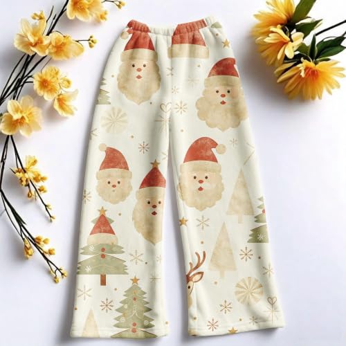 Christmas Pajama Pants Women Flannel Plaid Graphic Trendy Wide Leg Pants - image 3