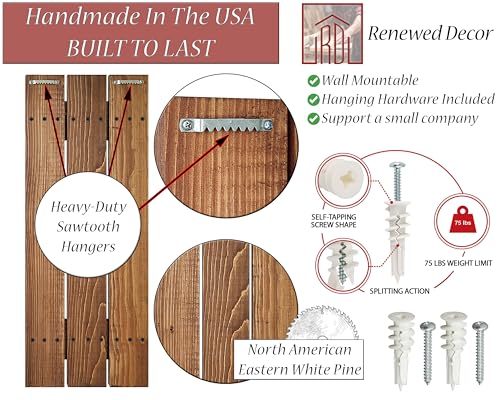 Customizable Wood Shutters for Farmhouse Wall Decor - Board and Batten Design - Shown in Special Walnut - HANDMADE IN THE USA