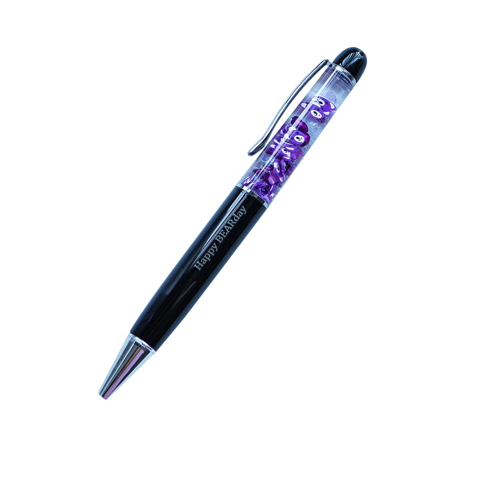 Sikyby Bear Happy BEARday Funny Pens Cute Floater Floating Liquid Writing Journaling Office Pen Unique Gift For Women Men — image 1