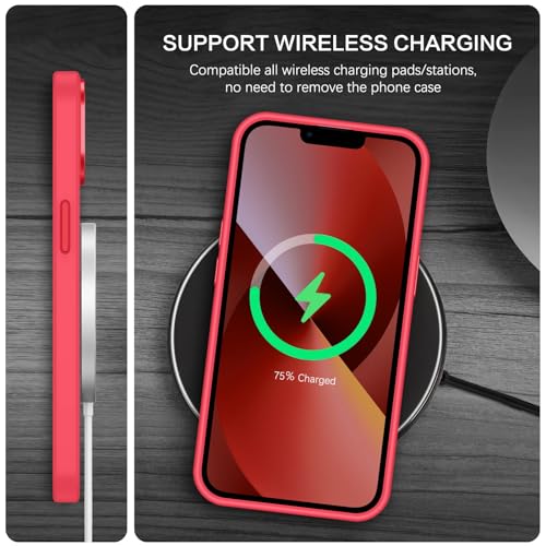 Image of BENTOBEN Magnetic for iPhone 13 Case & iPhone 14 Case [Compatible with Magsafe] Translucent Matte Phone Case iPhone 13 /14 Slim Shockproof Women Men Girl Protective Cover for iPhone 13 /14 6.1 inch, Red