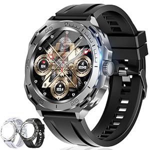 Xeletu Smartwatch Herren, DIY Smart Watch mit Telefonfunktion/2 Uhrenarmbänder, 110+Sportmodi IP68 Wasserdicht Sportuhr, Fitnessuhr mit Schlafmonitor Schrittzähler, Uhr für Android iOS (NX18)