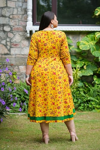 Image of Yash Gallery Women Cotton Regular Fit Stretchable Maternity Wear Floral Printed Anarkali Maxi Dress