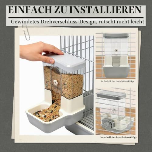 VGECEE Automatischer Futterspender 800ml Futterspender für Käfig