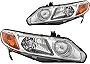 SOCKIR Sedan 4-Door Headlight Assembly Compatible with 2006-2011 Honda Civic Passenger and Driver side