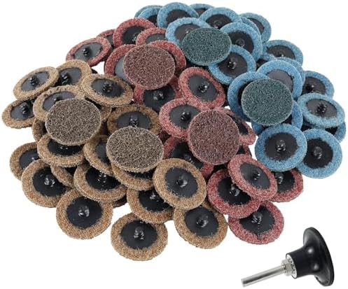 90Pcs Nylon Sanding Discs Set 2inch Quick Change Die Grinder Sanding Wheel with 1/4inch Holder Fine Medium Coarse Wear-Resistant Deburring Sanding Discs for Plastic Glass