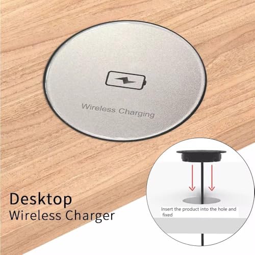 Image of Audiovan Desktop Wireless Charger, 15W Fast Wireless Charging Station Pad Compatible with iPhones and Android Phones (White)