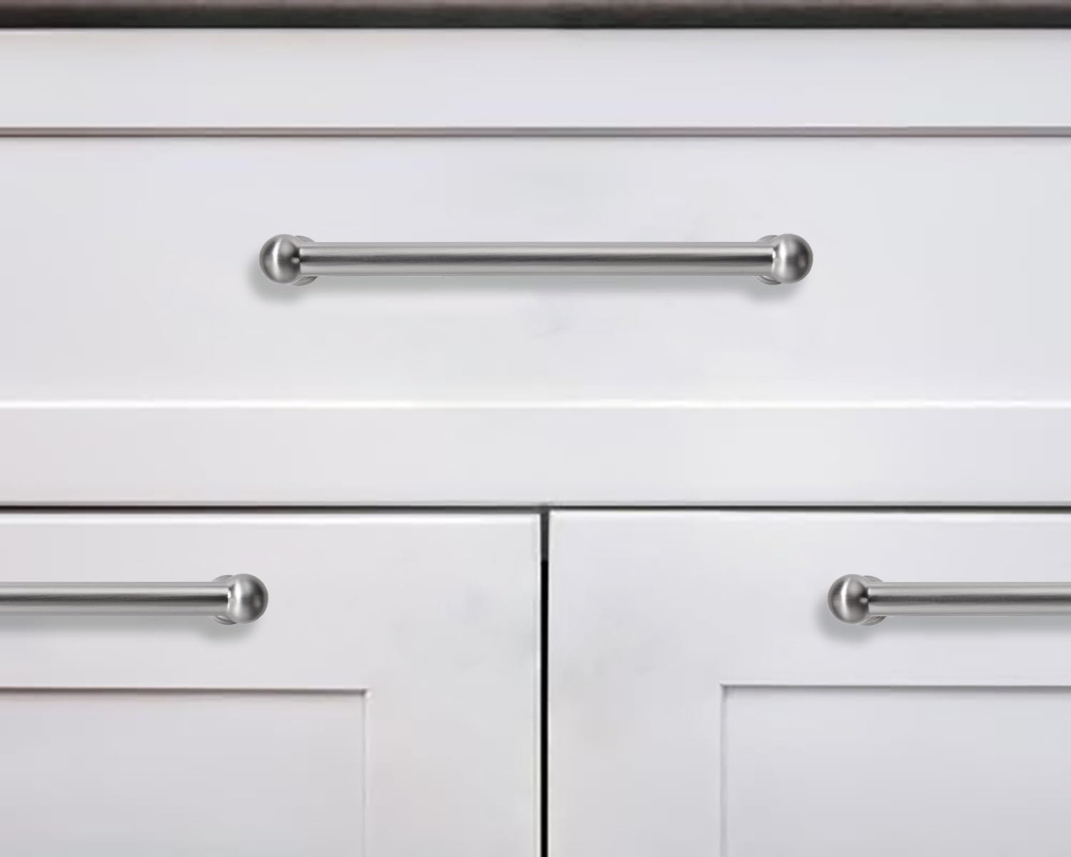 KHTUMEWARE-170309 Brushed Nickel Cabinet Pulls CTC 5 in (128 mm) 10-Pack in Brushed Nickel — KHTUMEWARE