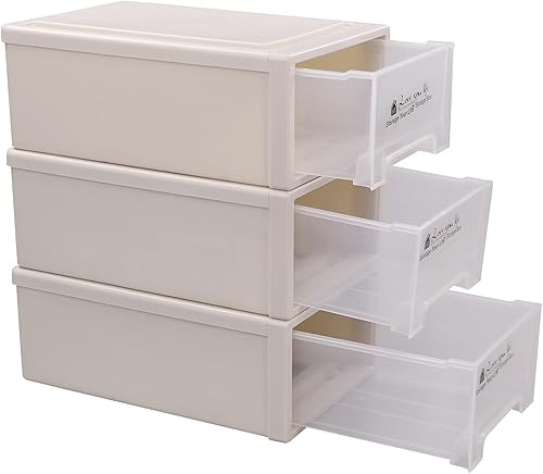 Doryh Cajón apilable de plástico de 6 cuartos de galón 3 paquetes