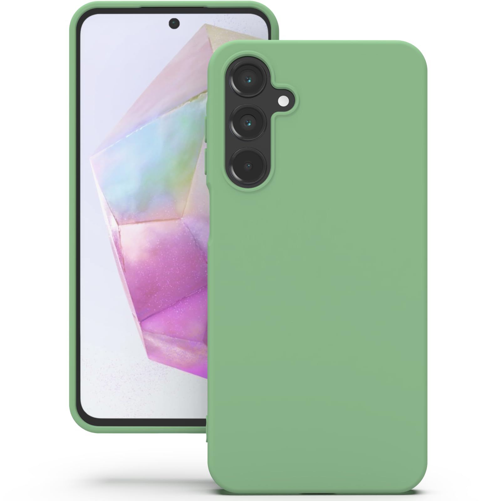 YATWIN Silicone Back Case for Samsung Galaxy A35, Soft-Touch Phone Back Cover for Samsung Galaxy A35 - Mint Green