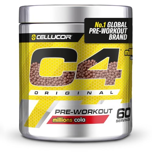 C4 Original Pre Workout Powder, Cola, 60 portions | Boisson énergétique en poudre sans sucre avec 150mg de caféine, 1500mg de créatine monohydrate, 1600mg de bêta-alanine.
