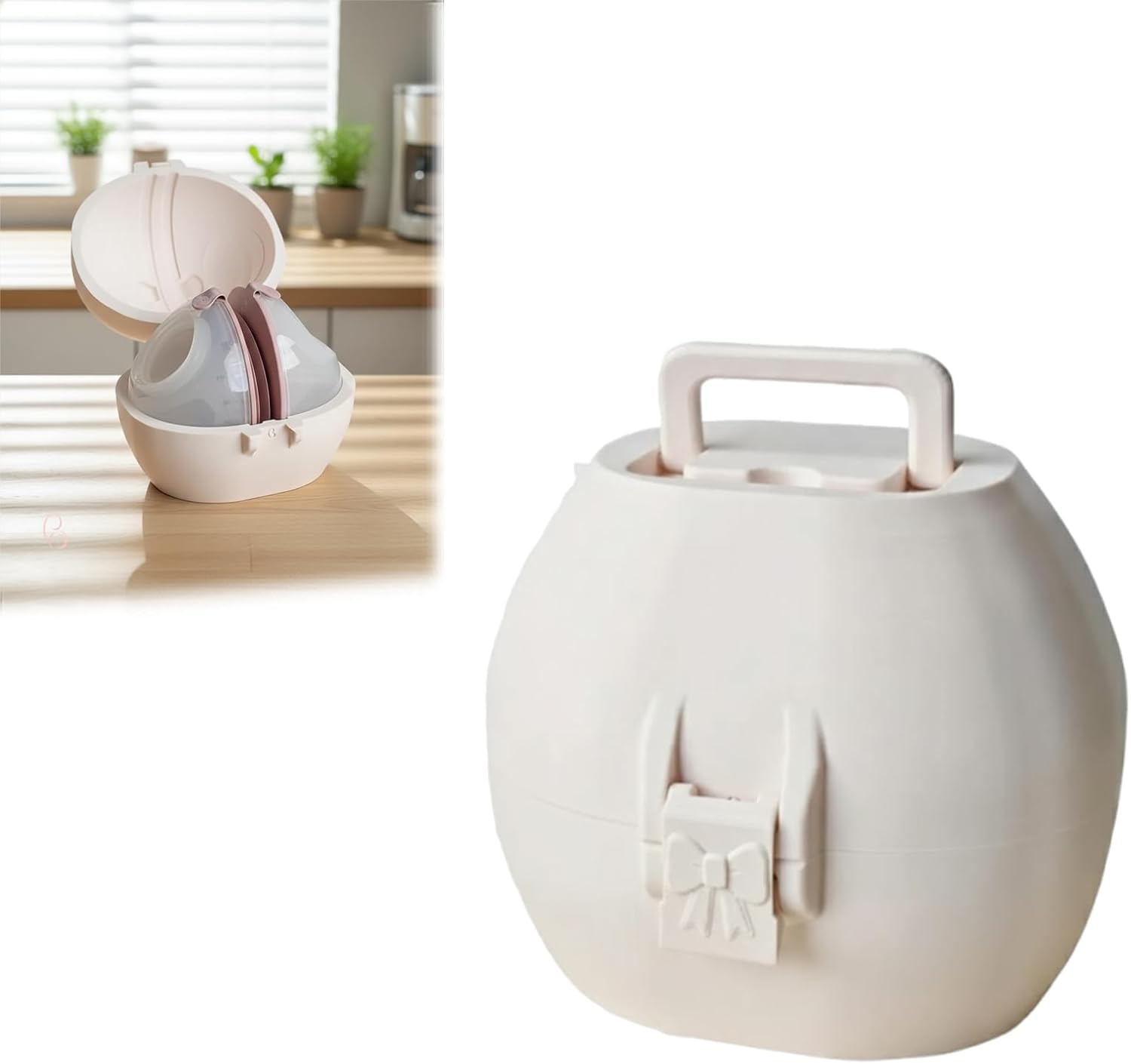 Breast Pump Holder for Momcozy V1 Pro, Compact Storage for Milk Parts, Fridge-Friendly Pumping Solution, Lightweight & Easy to Clean