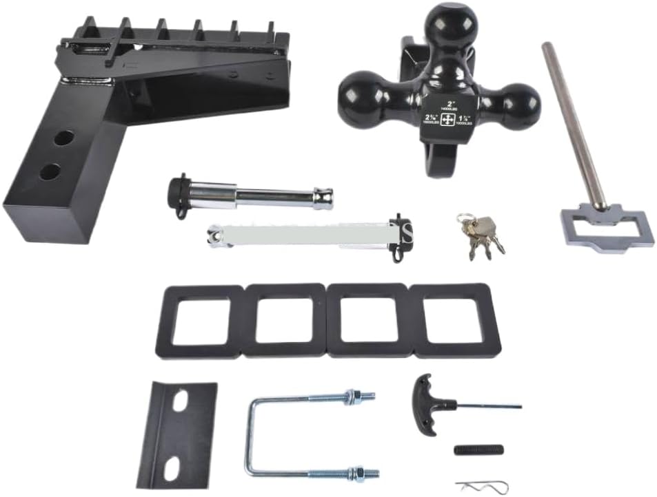 Trailer Hitch with Hook Drop Hitch Fits 2.5-Inch Receiver 6 Inch Drop Hitch 18500 LBS GTW-Class 3 Tow Hitch Black