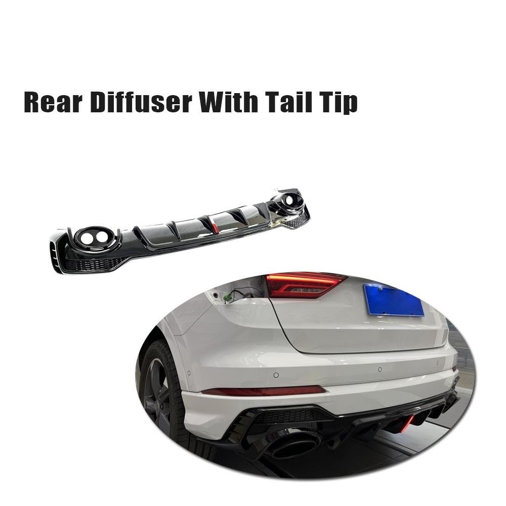 Dyfuzor Tylnego Zderzaka Spoiler Z Końcówkami Rury Wydechowej Dla Q3 Sport 2021 2022 Tylny Rozdzielacz Samochodu Dyfuzor Usta Osłona Deflektora samochodowy zderzak Splitter dyfuzor
